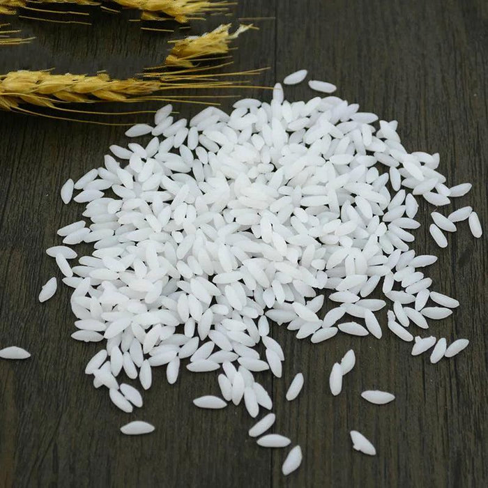 Lifelike PVC Artificial White Rice for Event Styling and Crafting - 5-Bag Set