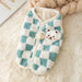 Cozy Plush Sweet Bear Print Winter Sweater for Small Dogs & Puppies with Secure Buckle Closure