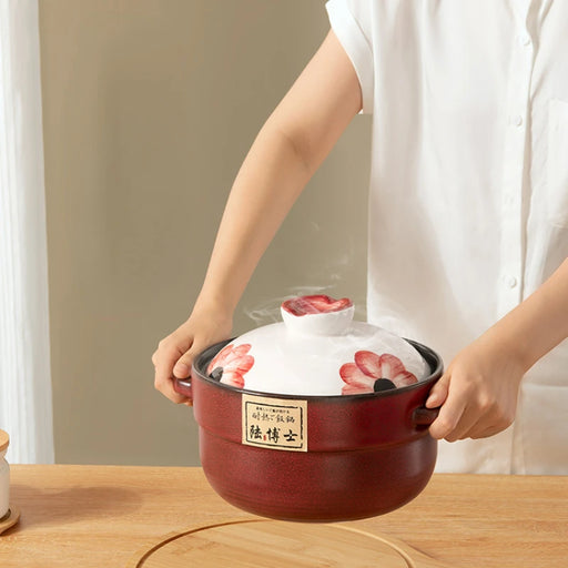 Ceramic Casserole Clay Pot Set for High Heat Cooking on Gas, Electric, and Ceramic Stoves