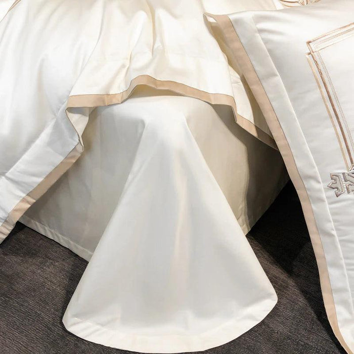 Sumptuous 1400TC Egyptian Cotton Embroidered Bedding Collection - King & Queen Duvet Cover with Sheet Set & Pillowcases