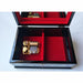 Charming Musical Jewelry Box with Pearl Inlays and Floral Elegance