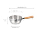 Japanese Stainless Steel Snow Pan with Ergonomic Wooden Handle and Lid - Perfect for Stewing, Frying, and Milk Heating