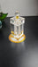 Elegant Amber Crystal Jar for Toothpicks and Cotton Swabs with Lid