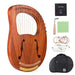 16-String Solid Wood Lyre Harp with Metal Strings, Carry Bag, Tuning Wrench, and Cleaning Cloth