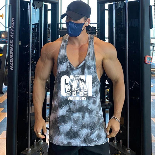 Men's Camouflage Y-Back Stringer Tank - Stylish Fitness Top for Gym and Bodybuilding