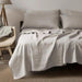 Natural Flax 100% Linen 3-Piece Bed Sheet Set with Pillowcases