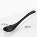 Sophisticated Black Melamine Serving Spoon with Elegant Japanese Porcelain Motif