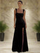 Elegant Backless Bodycon Maxi Dress with Sensational Thigh-High Split and Double Straps for Women