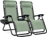 Luxury Zero Gravity Lounge Chairs Set with Accessories in Elegant Black