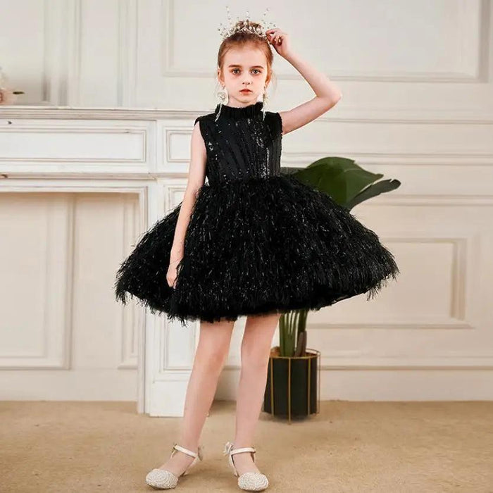 Fairy Tale Sequin and Feather Princess Dress for Girls