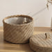 Stylish Round Jute Basket with Lid - Contemporary Organizing Solution