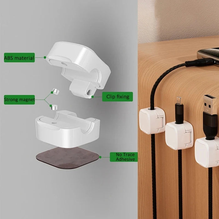 Magnetic Cable Management System with 360° Swivel Clamp