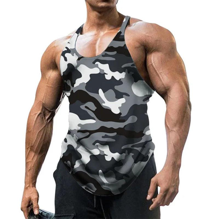 Men's Camo Sleeveless Fitness Tank Top - Ultimate Summer Workout Vest