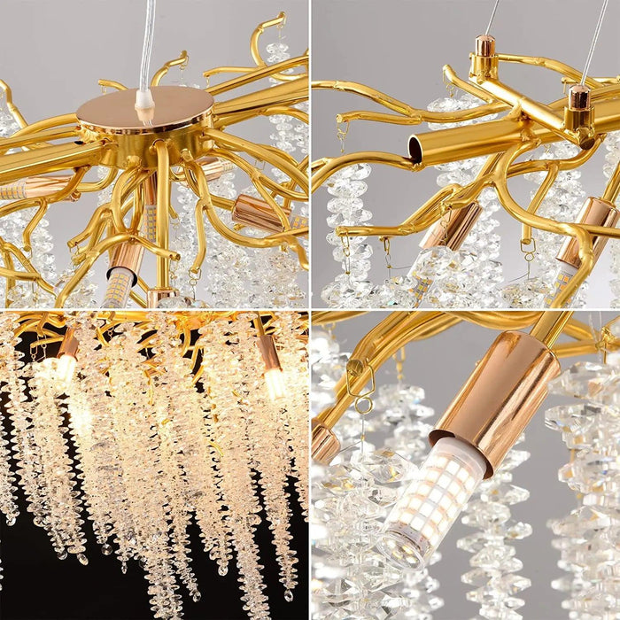 Nature's Elegance: Luxurious LED Crystal Chandelier for Exquisite Home Illumination