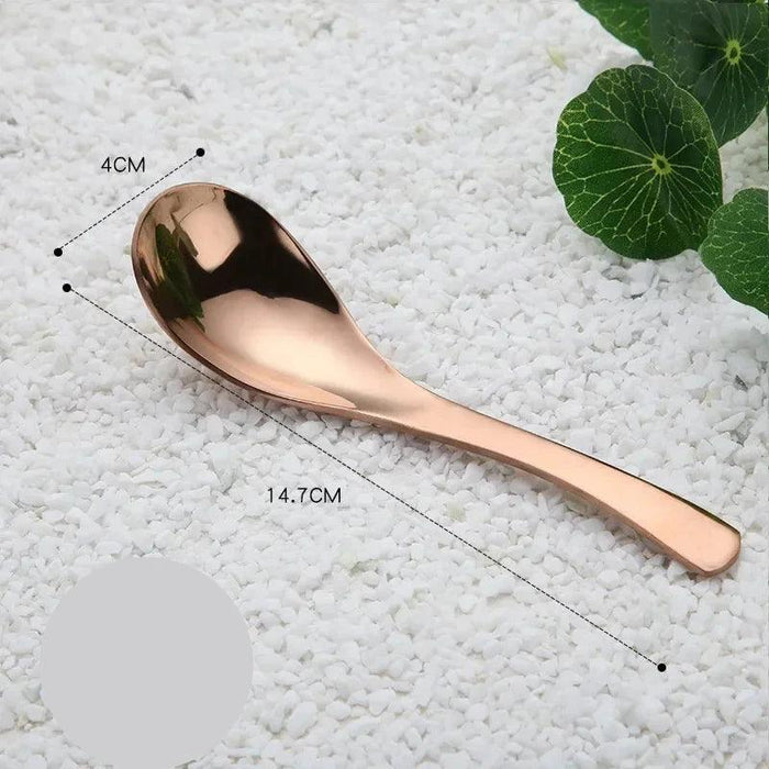 Elegant Multifunctional Japanese Stainless Steel Spoon for Soups, Desserts, and Beverages