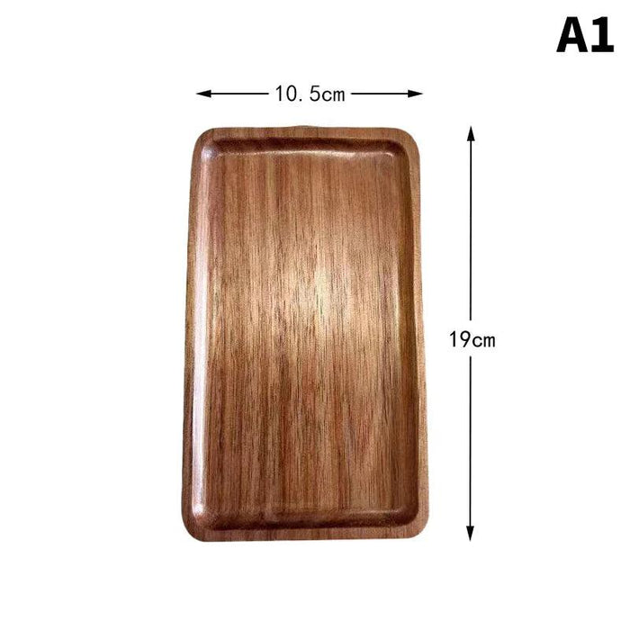 Japanese-Inspired Solid Wood Round Dessert Serving Plate - Ideal for Snacks & Dried Fruits