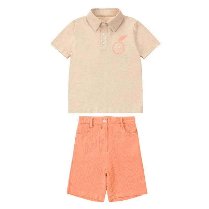 Orange Muslin Collection: Kids’ Stylish Spring/Summer Matching Outfit Set