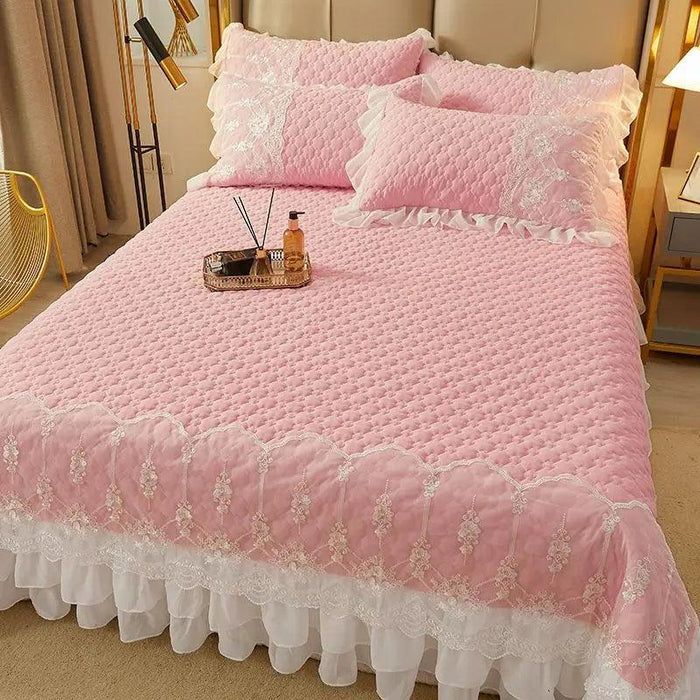 Luxurious Summer Quilted Bedspread for Couples - King Size White Bedding (180x200cm)