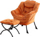 Elegant Lounge Chair Ensemble with Ottoman and Storage Compartment