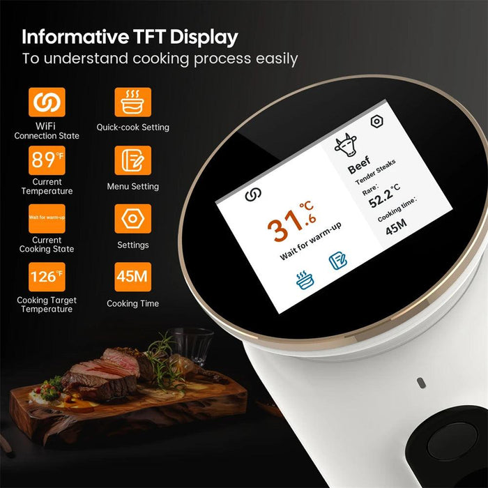 Precision Smart Sous Vide Cooker with WiFi Connectivity & 3D Water Circulation for Culinary Excellence