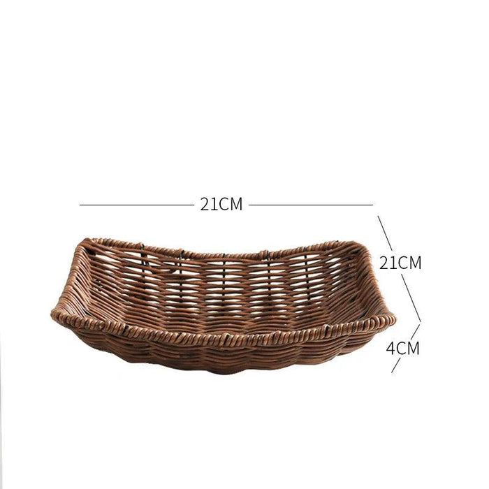 Elegant Imitation Rattan Serving Tray for Upscale Snacking and Tea Presentation