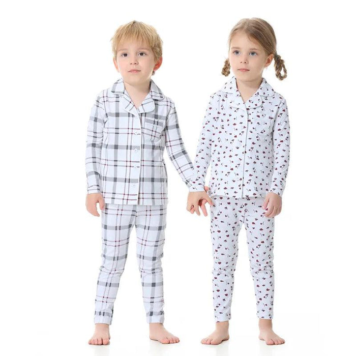 Cozy Plaid Family Matching Romper Set for Kids – Comfortable Cotton Sleepwear