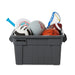 Set of 6 Heavy-Duty Gray Storage Bins with Lids for Versatile Organization and Moving Solutions