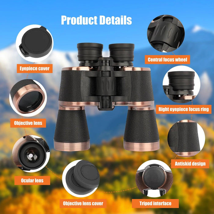 High-Power 20x50 HD Binoculars with Phone Adapter for Outdoor Adventures and Wildlife Observation