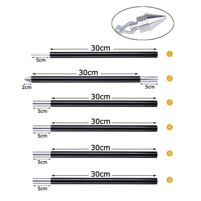 Adjustable Aluminum Tent Rods Set with Shock Cord System - Perfect Camping Gear