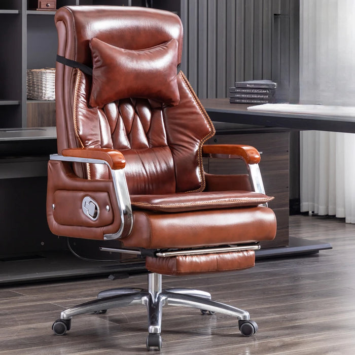 Ergonomic Faux Leather Gaming Recliner with 360-Degree Swivel