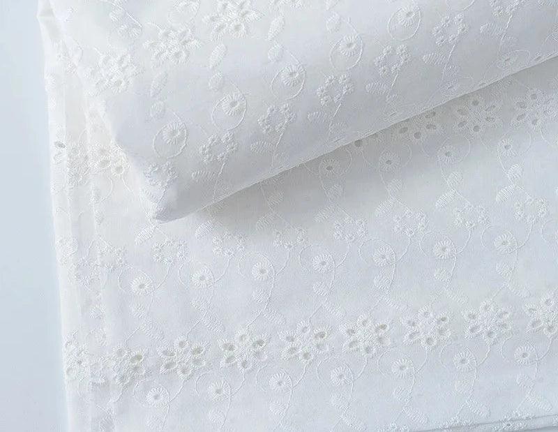 Elegant 100% Cotton White Lace Material