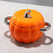 Festive Pumpkin-Shaped Ceramic Soup Pot and Dessert Bowl with Lid - Stylish Kitchen Essential