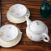 Elegant Japanese Bone China Tea Set with Black Teacups - Luxurious Tea Experience for Two