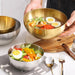 Korean Luxurious Stainless Steel Salad Bowl Set - Elegant Gold and Silver Bowls in Sizes from 15cm to 28cm