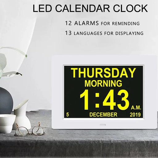 Multilingual Digital Alarm Clock with 12 Reminder Functions – Perfect for Work, Planning, and Senior Support