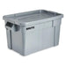 Set of 6 Heavy-Duty Gray Storage Bins with Lids for Versatile Organization and Moving Solutions