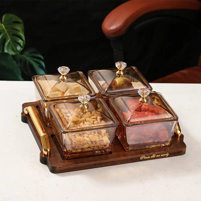 Sophisticated Glass Platter for Elegant Snack Presentation - Ideal for Upscale Events