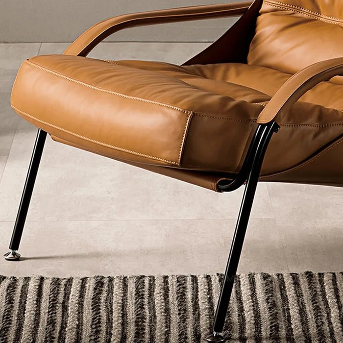 Elegant Moroccan Leather Lounge Chair - The Pinnacle of Comfort and Design