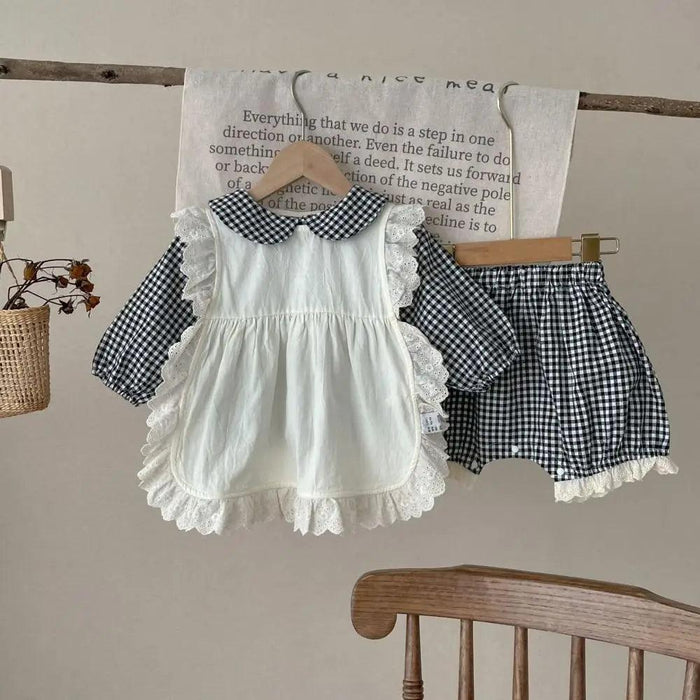 Adorable Plaid Long Sleeve Set for Girls