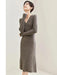 Chic Vintage Knitted Long Sleeve Dress for Women