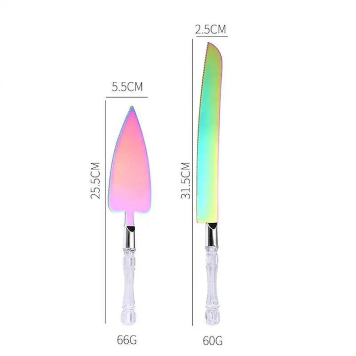 Stainless Steel Kitchen Knife Set with Ergonomic Handles for Cake Decorating and Bread Cutting