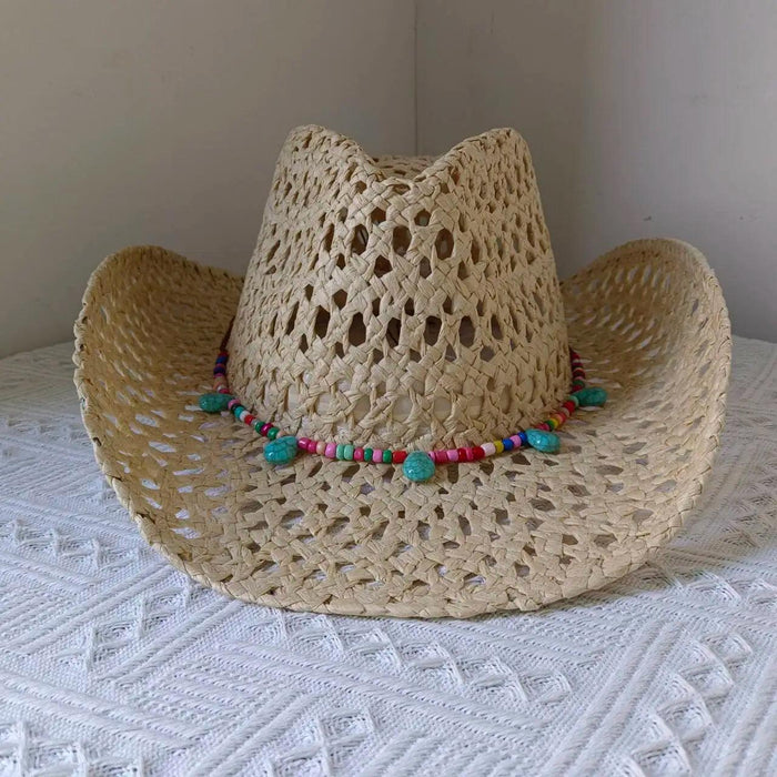 Lake Blue Western Cowboy Straw Hat Unisex with Adjustable Size
