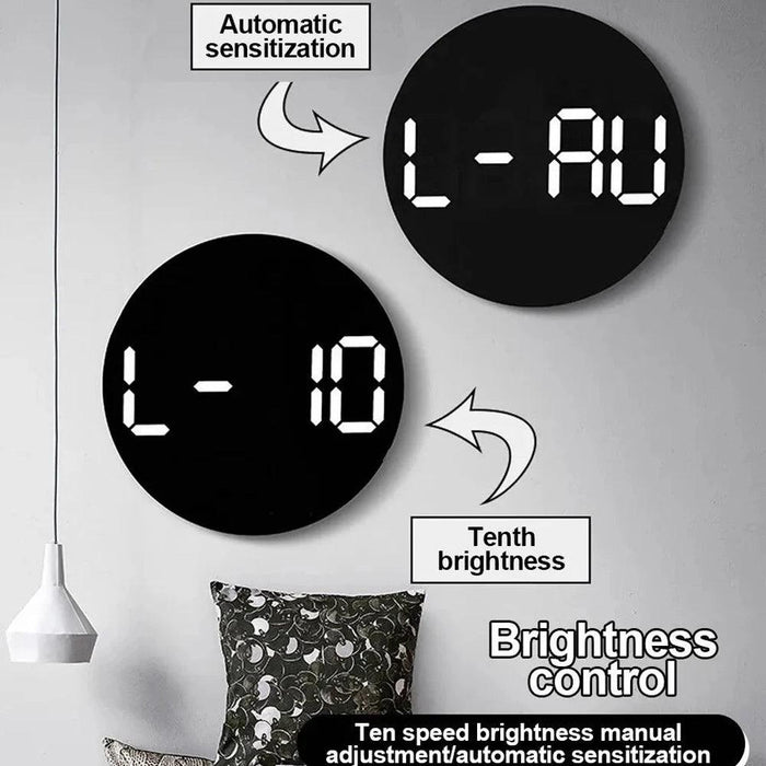 Digital LED Wall Clock with Remote Control, Dual Alarms, Calendar, and Temperature Display for Stylish Home Decor - Adjustable Brightness