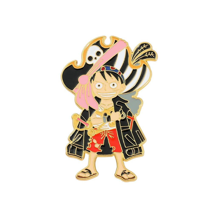 Anime Lover's One Piece Character Enamel Pins Collection - Stylish Jewelry Set for Fans