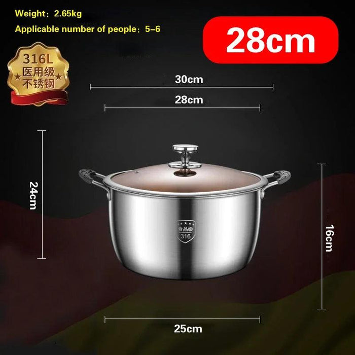 Large Capacity Heavy-Duty 316 Stainless Steel Congee Cooker - Elevate Your Culinary Skills