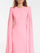 Chic Customizable Blush Evening Gown with Long Sleeves and Structured Shoulders for Fall 2024