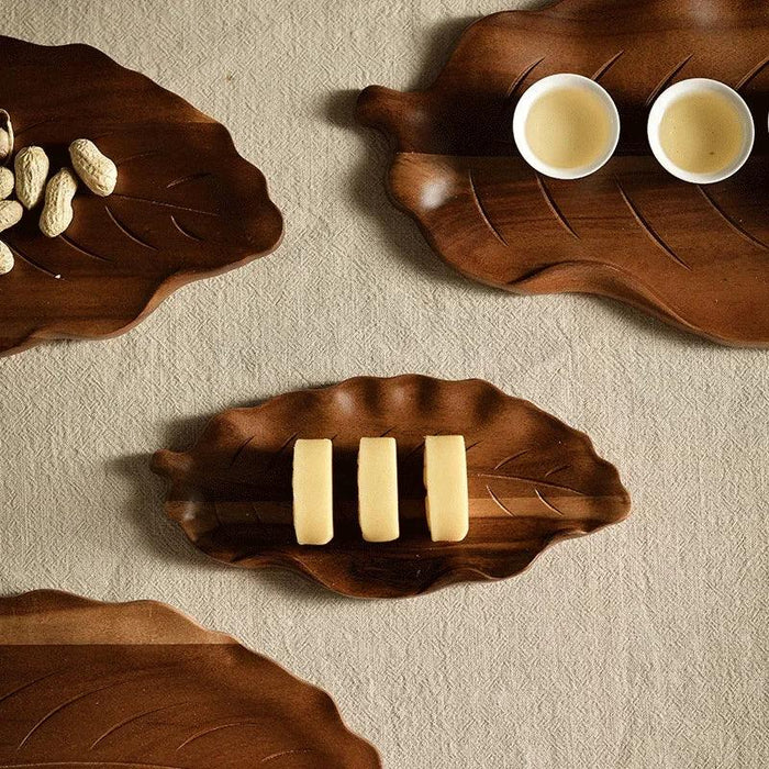 Stylish Acacia Wood Serving Tray for Tea and Culinary Delights