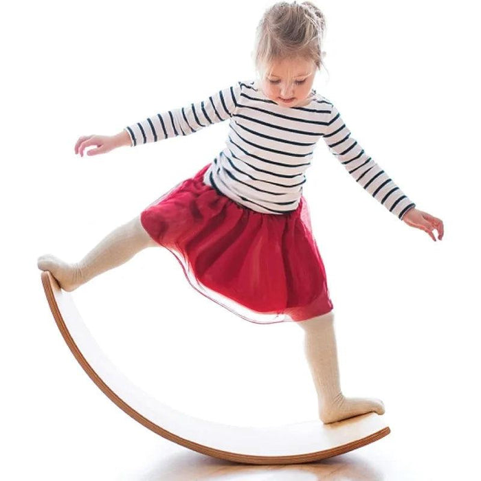 Natural Wood Wobble Board - 35 Inch Balance Rocker for All Ages