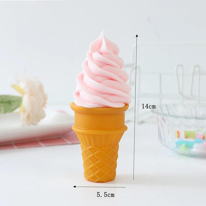 Lifelike Decorative Ice Cream Cone Replica for Photography and Shop Displays