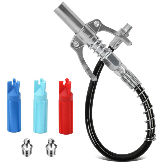 Premium High-Pressure Grease Gun Coupler & Spring Hose